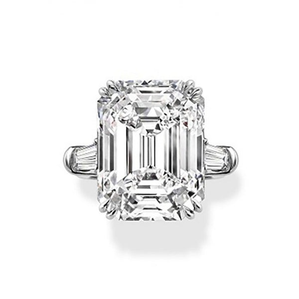 5ct D Color Emerald Cut Moissanite Engagement Ring