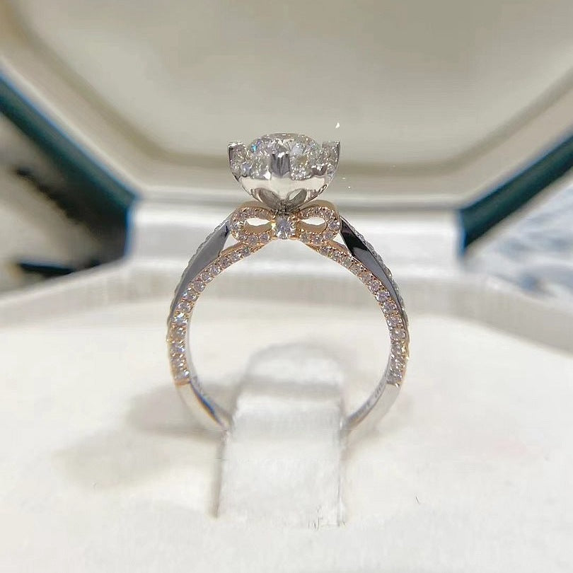 s925 Bow Tie 3 ct Moissanite Engagement Ring