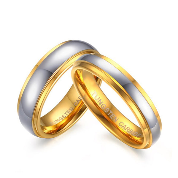 Silver&Gold Tungsten Couple Rings his and hers