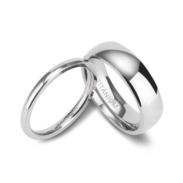 Simple Couple rings White High Polished