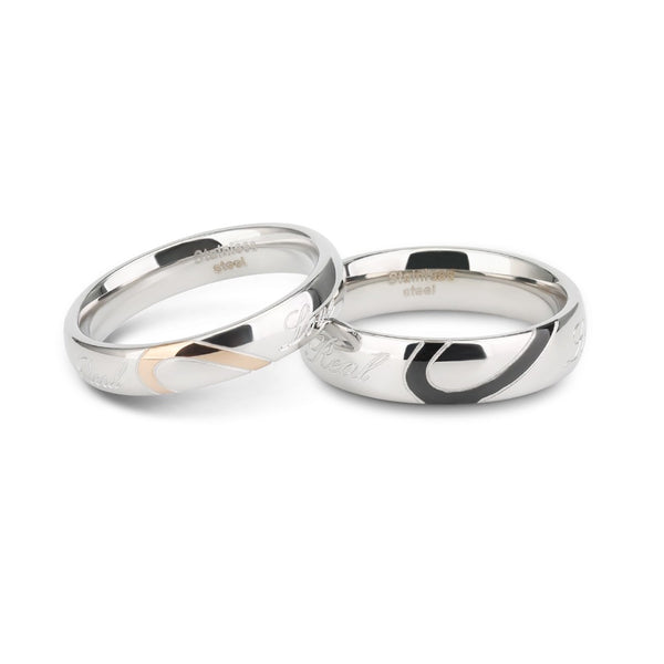 Love Heart His and Hers Matching Wedding Bands Cheap