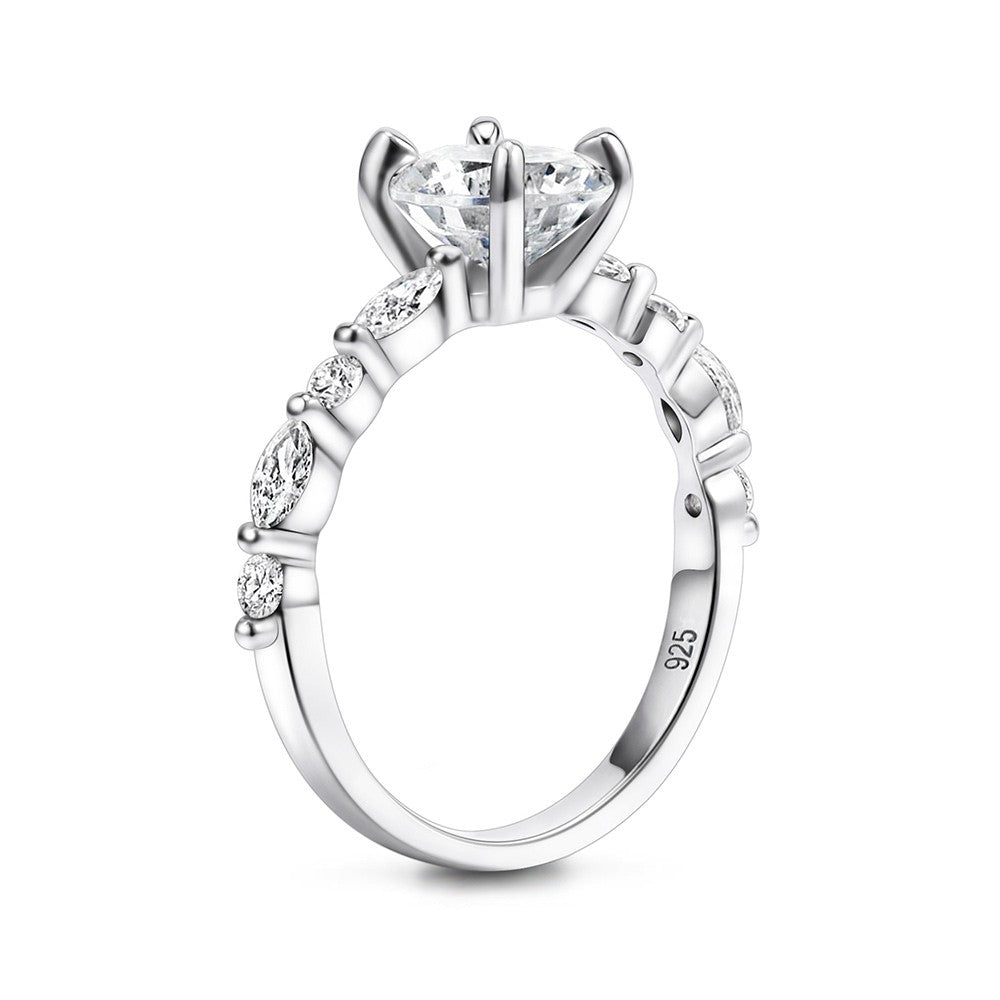 Oval Cut Engagement Ring in 925 Sterling Silver Findurings