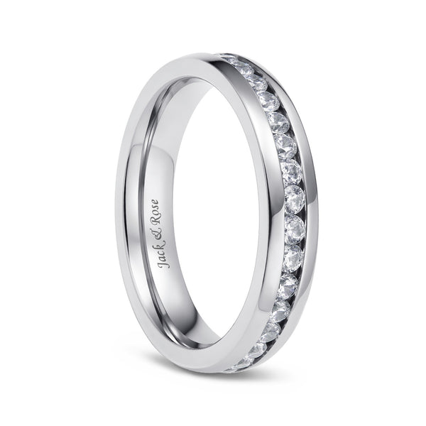 Titanium Rings for Women with Cubic Zirconia Inlay 4mm