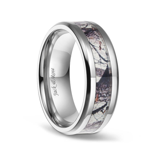 Titanium Camo Wedding Bands for Him and Her 6mm 8mm