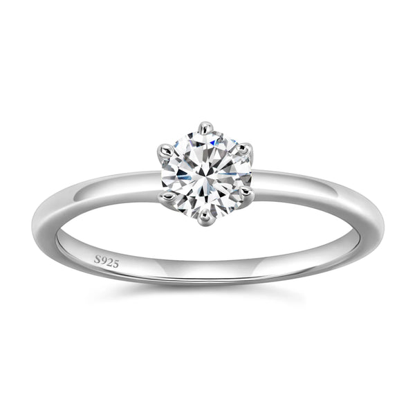 0.5 Carat Round Cut Moissanite Engagement Ring