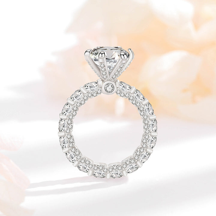 4ct Six Prong Round Cut Moissanite Ring