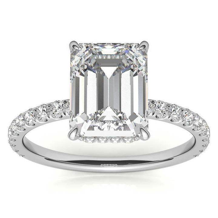 4CT 8*10 Emerald Cut Moissanite Engagement Ring