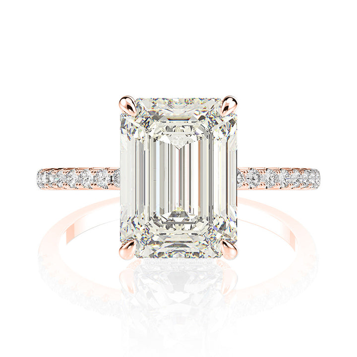 4CT 8*10 Emerald Cut Moissanite Engagement Ring