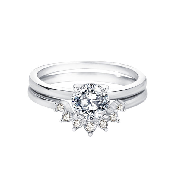 S925 Silver Daisy 1 Ct Moissanite Engagement Ring
