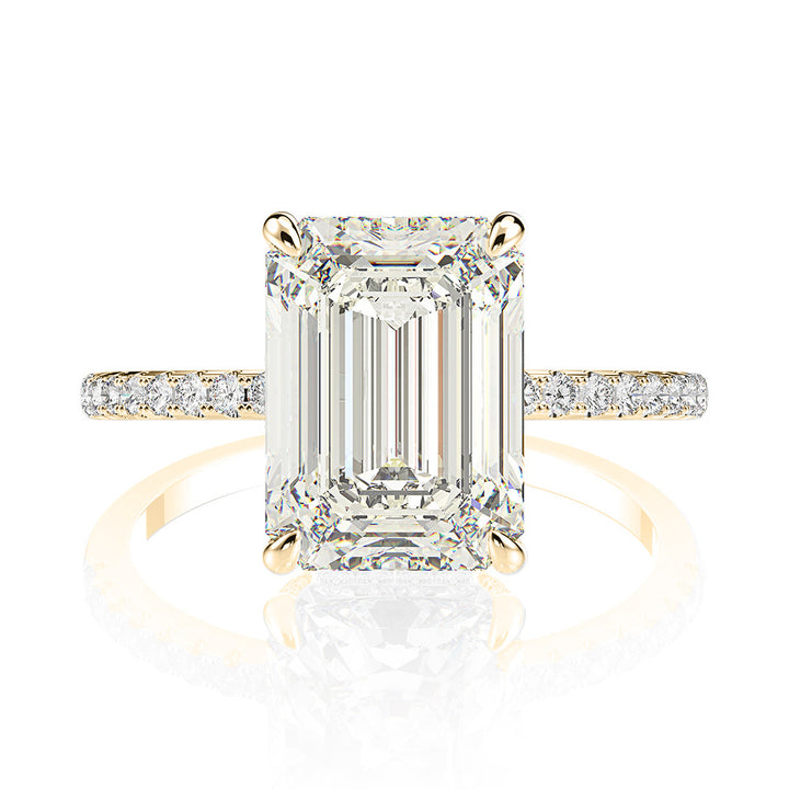 4CT 8*10 Emerald Cut Moissanite Engagement Ring