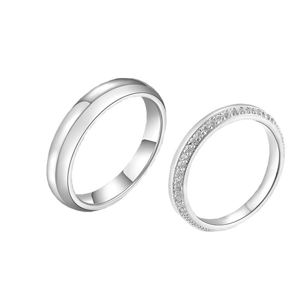 Simple Fashionable 925 Sterling Silver Couple Ring