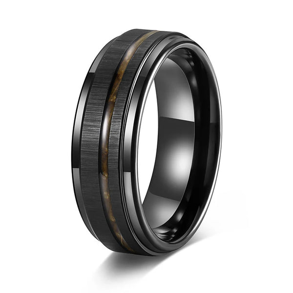 8mm Black Tungsten Ring for Mens Wedding Engagement