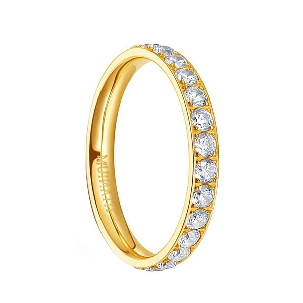 Titanium Cubic Zirconia Engagement Rings 3mm