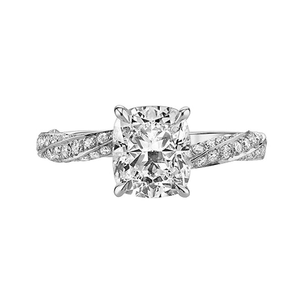 925 Sterling Silver Cushion Cut Sona Diamond Engagement Rings