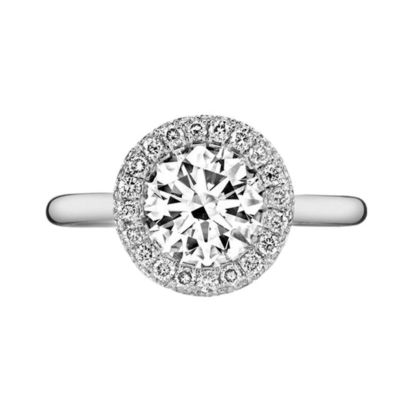 Round Halo Engagement Rings Sona Diamond Sterling Silver Rings 2 Carat