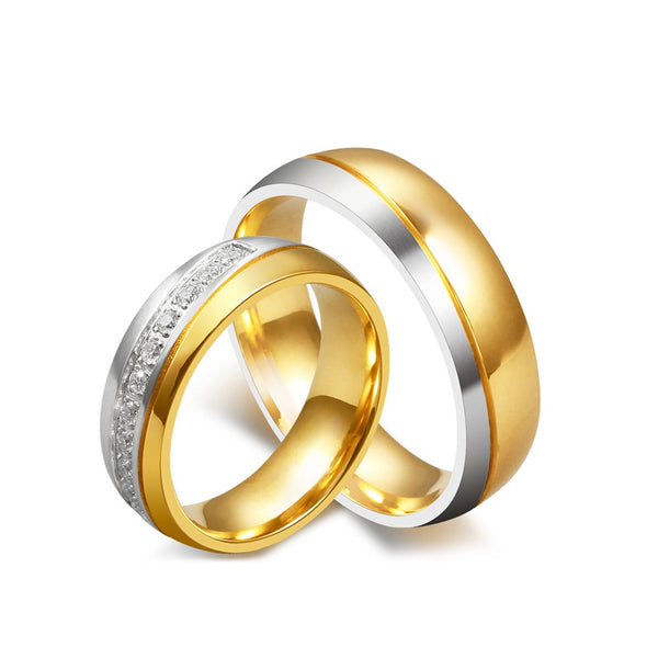 Matching Rings for Couples in Stainless/Titanium Steel 6mm