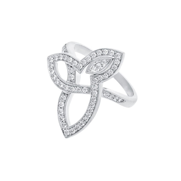 Sterling Silver Cz Wedding Rings Three Leaves Design
