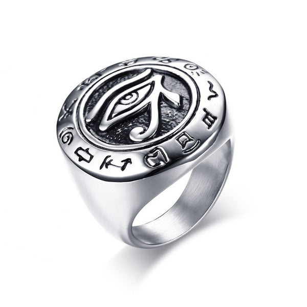 Eye of Horus Ring Stainless Steel Silver Rings
