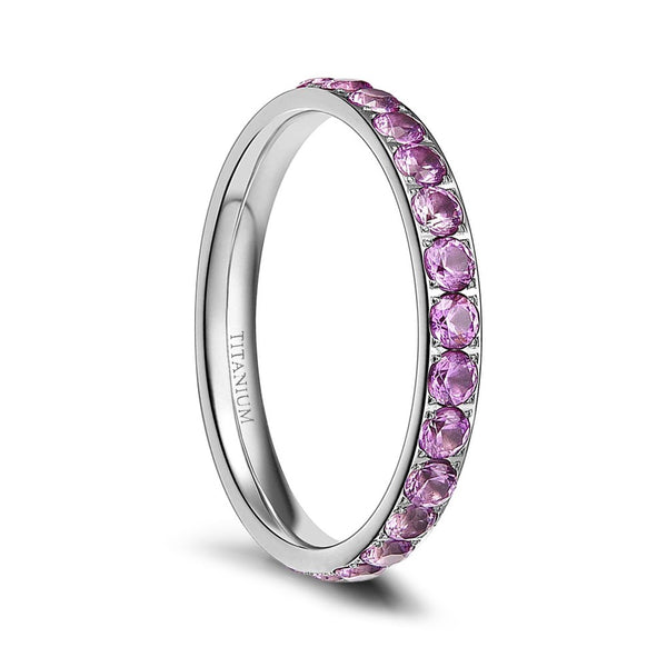 Titanium Rings for Women Engagement Rings with CZ