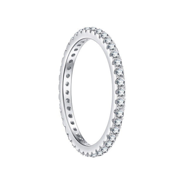 Simple Sterling Silver Rings with Thin Cubic Zirconia
