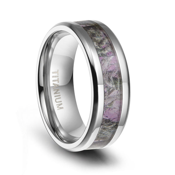 Titanium Camo Rings Pink Engagement Rings for her