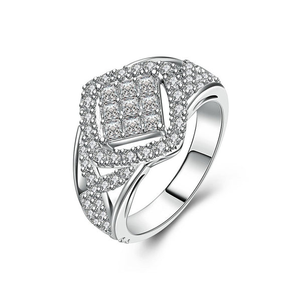 Sterling Silver Wedding Rings with Micro Cubic Zirconia