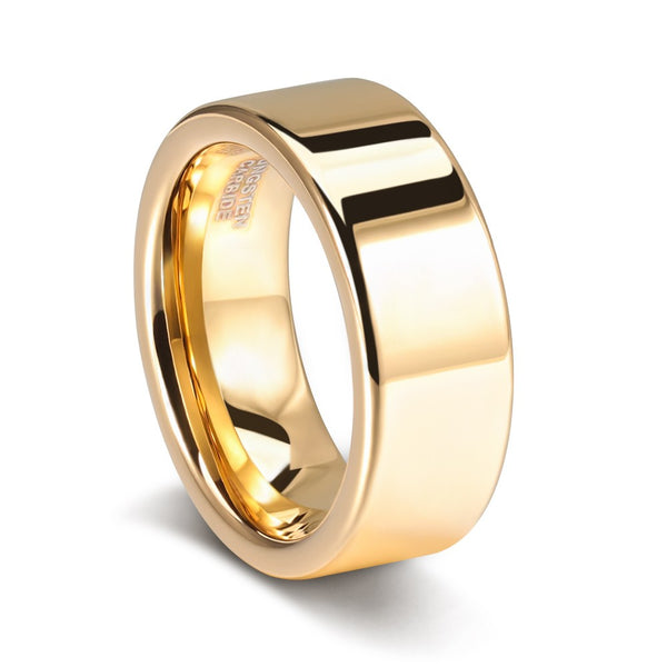 Golden Tungsten Mens Engagement Rings 6mm 8mm