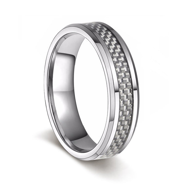 Simple Engagement Rings with White Carbon Fiber
