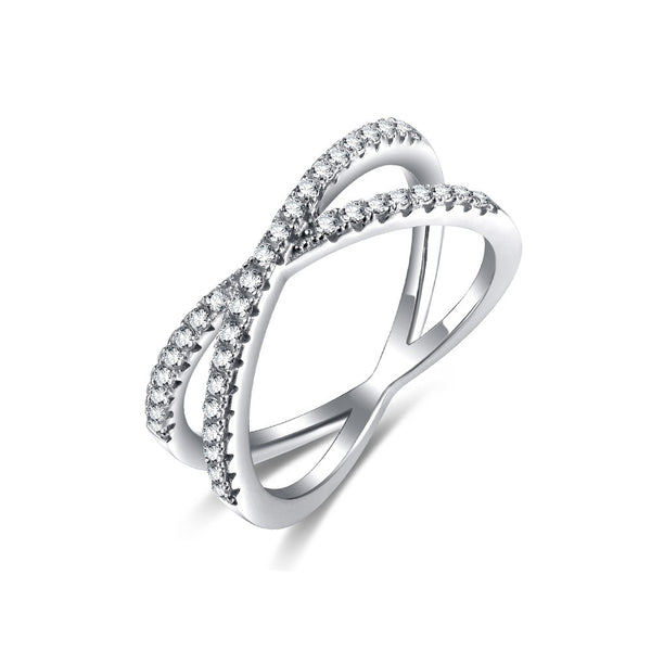 Sterling Silver X Rings Criss Cross Style for Her