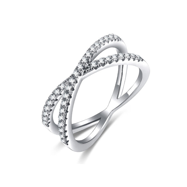 Sterling Silver X Rings Criss Cross Style for her
