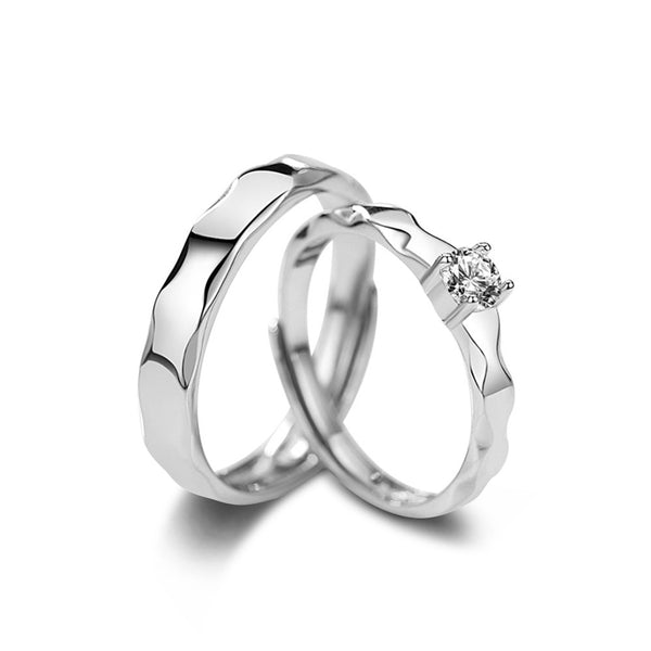 Simple Promise Rings for Couples in Sterling Silver