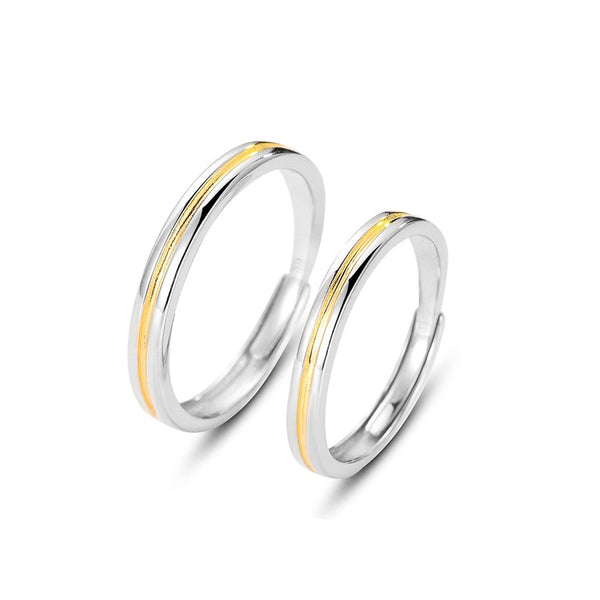 Sterling Silver Matching Couple Rings Simple Style