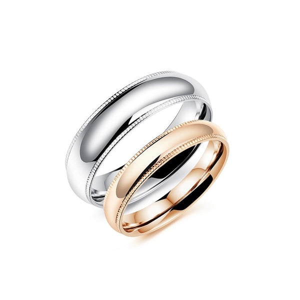 Rose Gold and Silver High Polished Couple Rings