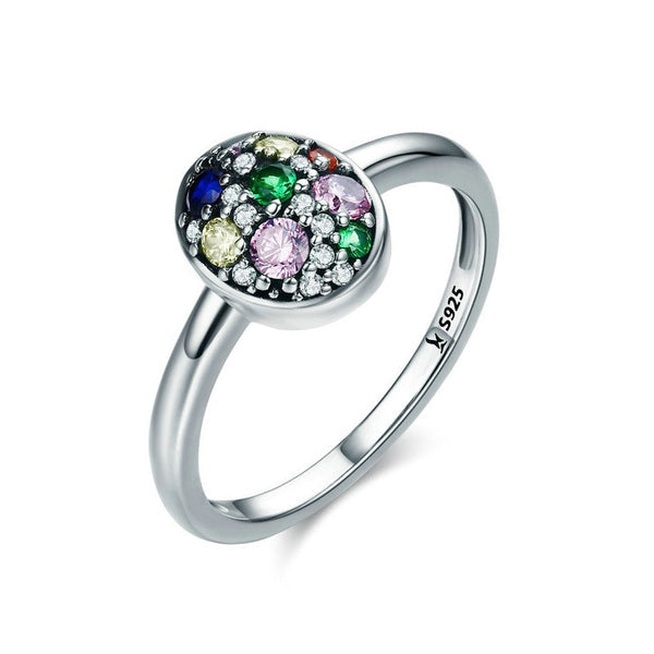 Easter Egg Sterling Silver Rings with Colorful CZ