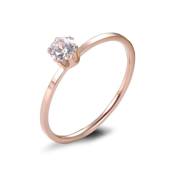 Rose Gold Stainless/Titanium Steel Promise Ring for her