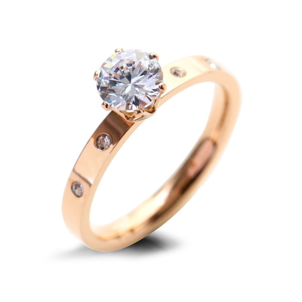 Women's Stainless/Titanium Steel Wedding Rings Rose Gold