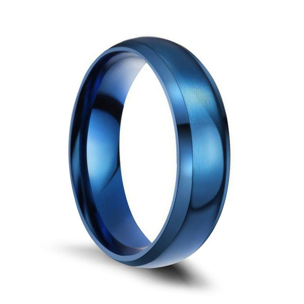 Classic Blue Stainless/Titanium Steel Rings Matte Finished