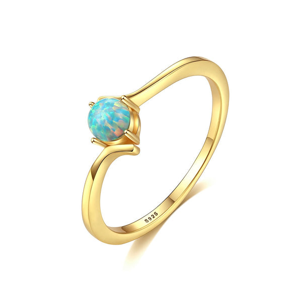 Blue Opal Rings Gold Engagement Rings for Girls