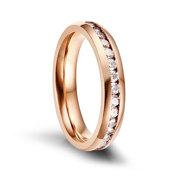 Rose Gold Women's Stainless Steel Wedding Bands 4mm