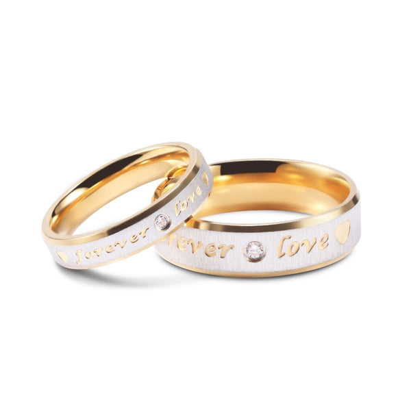 Couple Promise Ring Sets Forever Love in Titanium/Stainless Steel