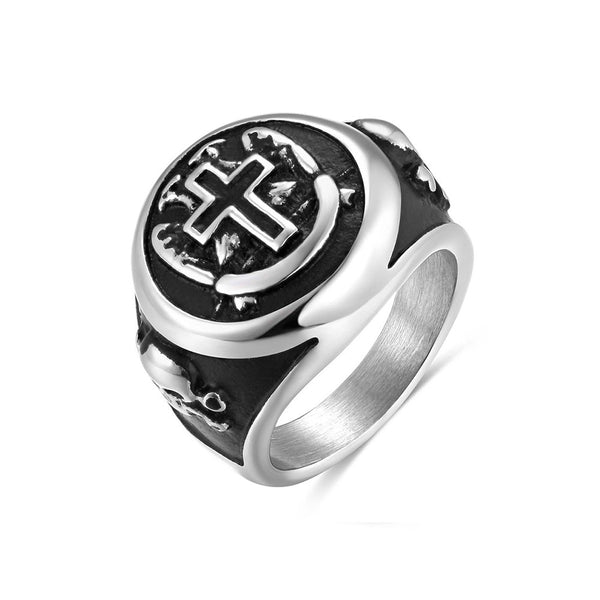 Stainless Steel Cross Rings for Men