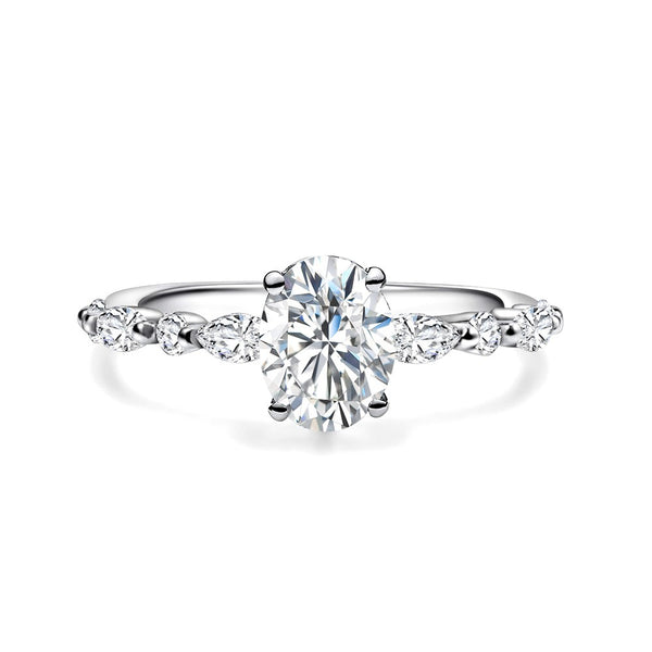 Oval Cut Engagement Ring in 925 Sterling Silver