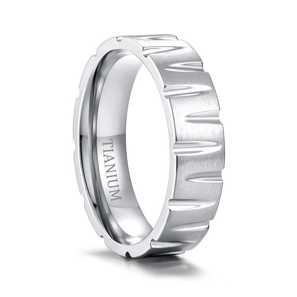 Tapered Grooves Titanium Steel Rings