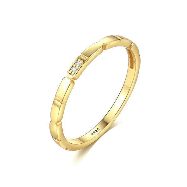 Gold Plated Sterling Silver Anniversary Bands Simple Style for Couples