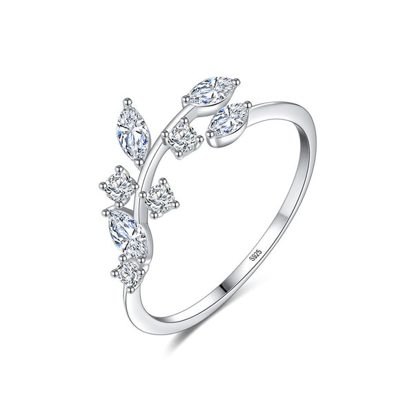 Cz Engagement Rings Vine Leaves Design Creative Style