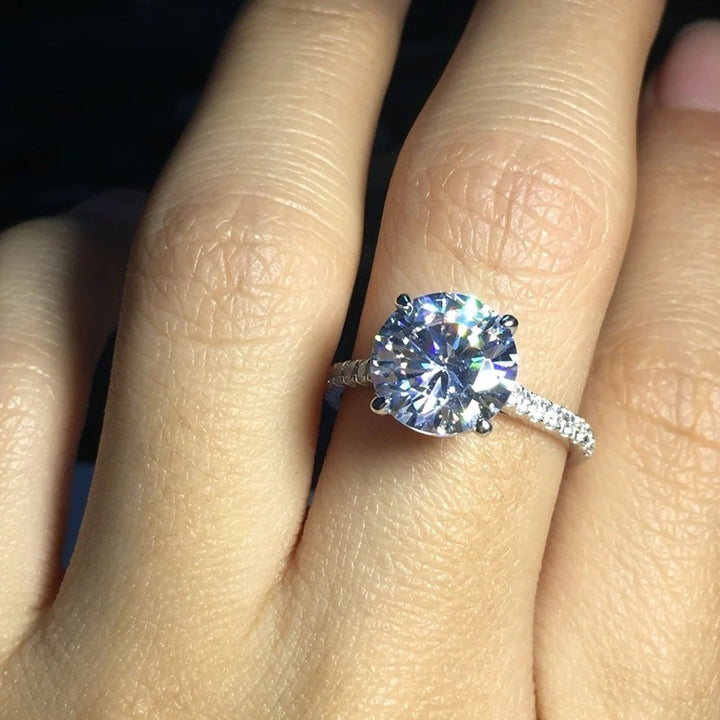 1 carat cubic zircon in sterling silver