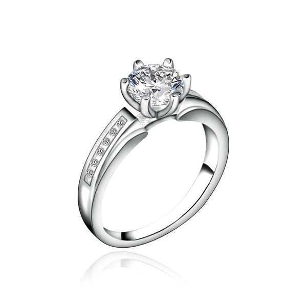 1 carats sterling silver engagement rings six claws