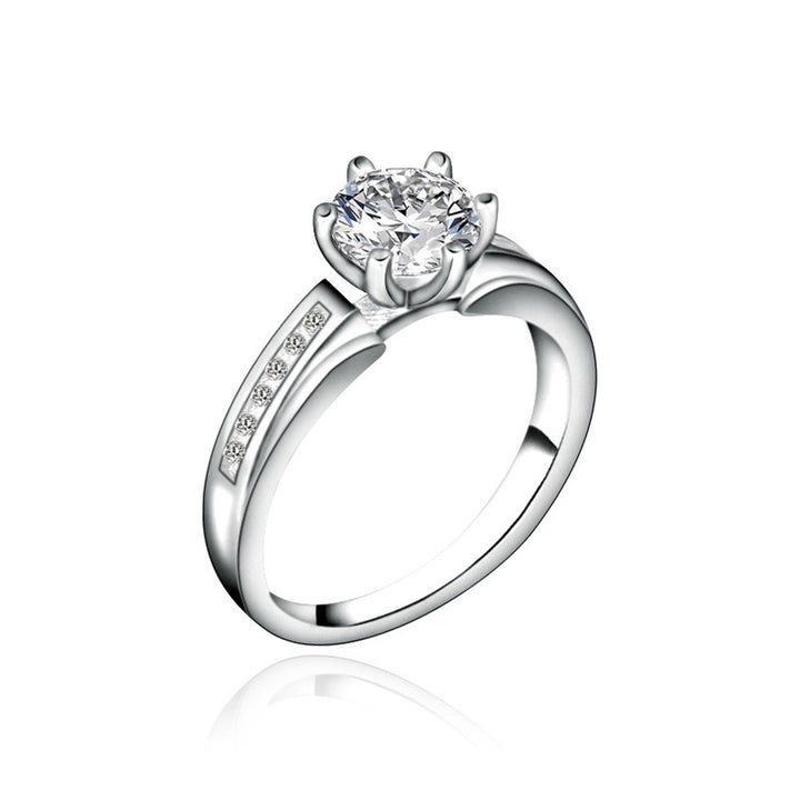 1 carats sterling silver engagement rings six claws