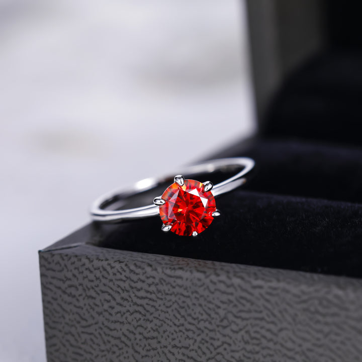 1ct garnet moissanite ring