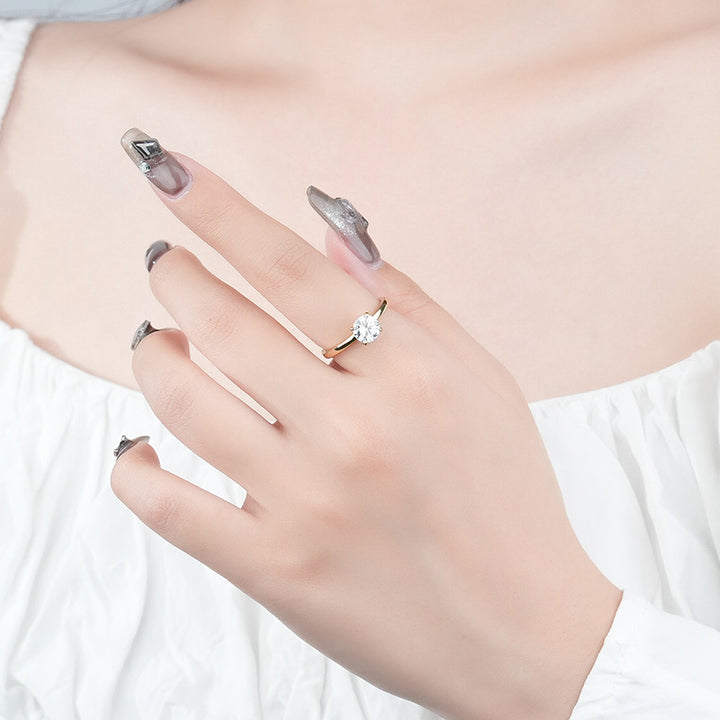 1ct gold engagement ring with 925 silver